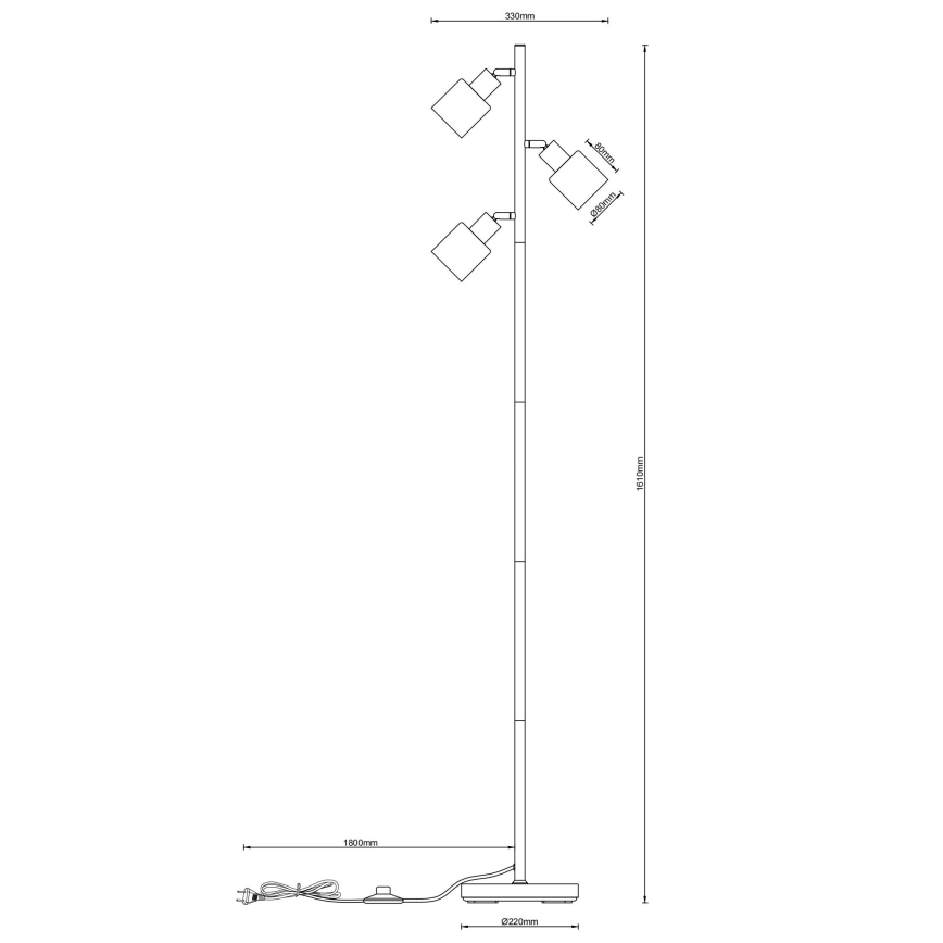 Globo - Põrandalamp 3xE14/25W/230V