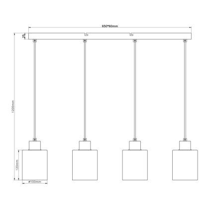 Globo - Lühter kaablil 4xE27/40W/230V