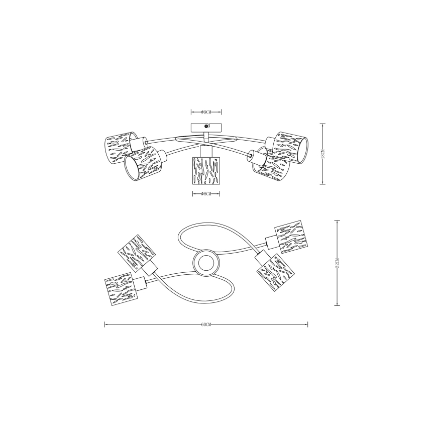 Globo - Kinnitatav lühter 5xE14/8W/230V