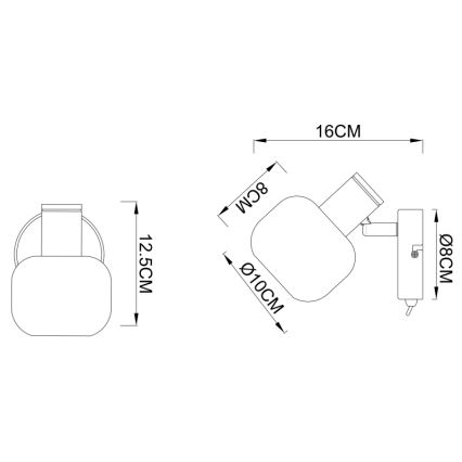 Globo 54303-1 - Kohtvalgusti seinale PALLO 1xE14/40W/230V