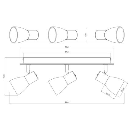 Globo - Kohtvalgusti 3xE14/40W/230V must/puit