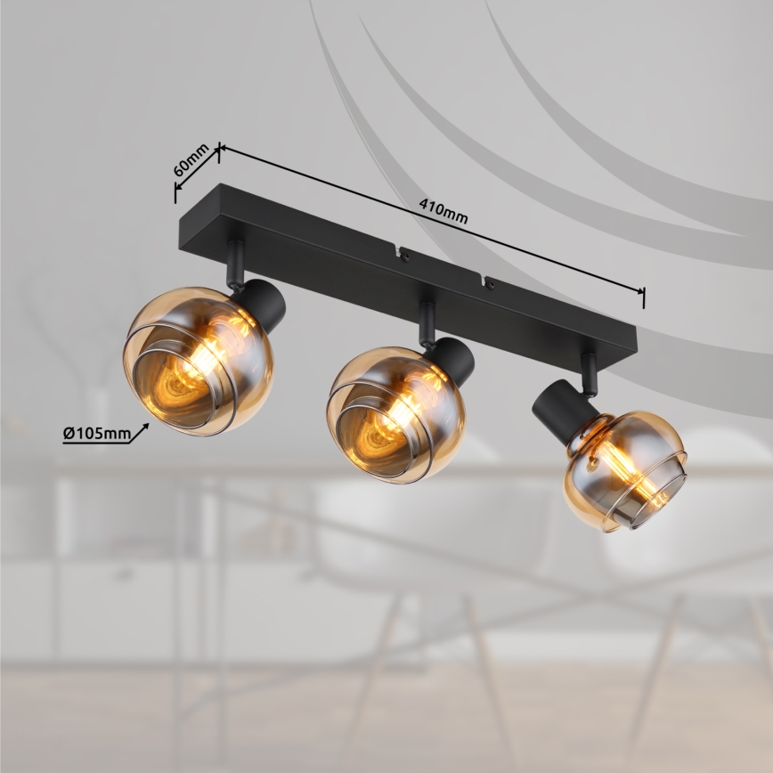 Globo - suunatav laevalgusti 3xE14/40W/230V must