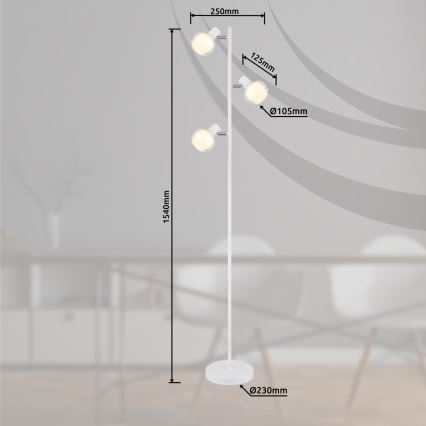 Globo - põrandalamp 3xE14/40W/230V valge