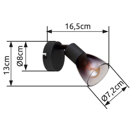 Globo - Kohtvalgusti seinale 1xE14/25W/230V must