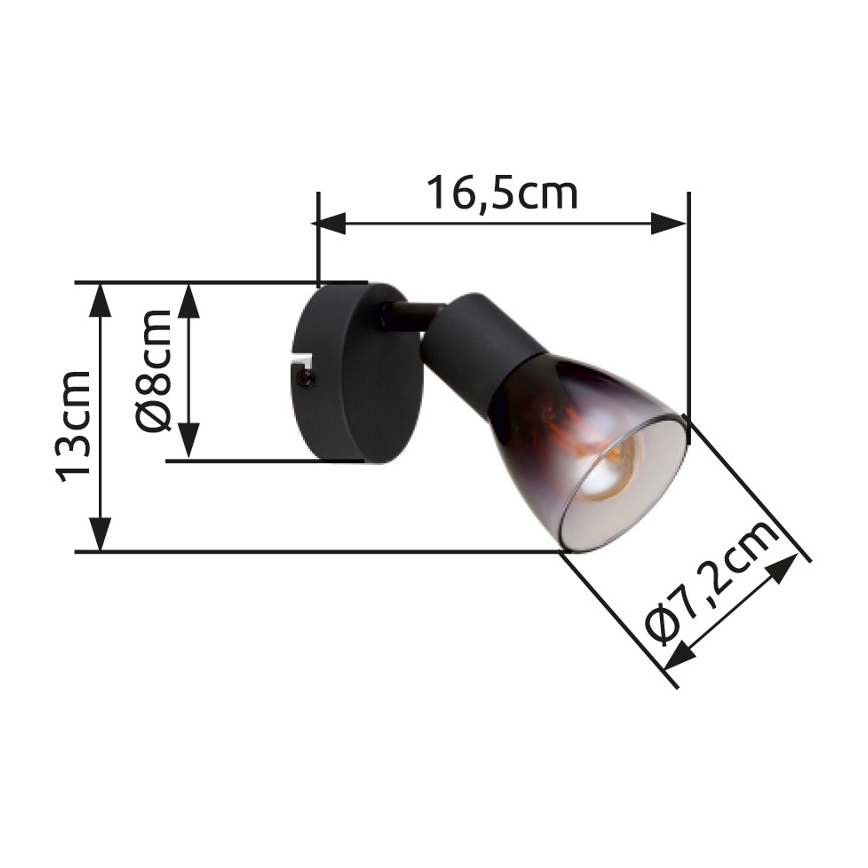 Globo - Kohtvalgusti seinale 1xE14/25W/230V must