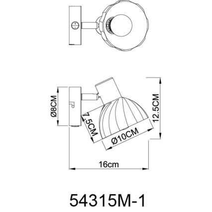 Globo - Kohtvalgusti seinale 1xE14/40W/230V kuldne