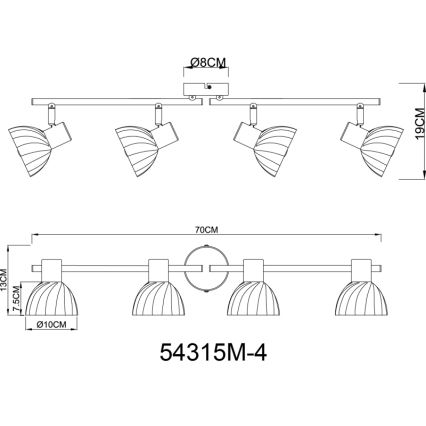 Globo - Kohtvalgusti 4xE14/40W/230V kuldne