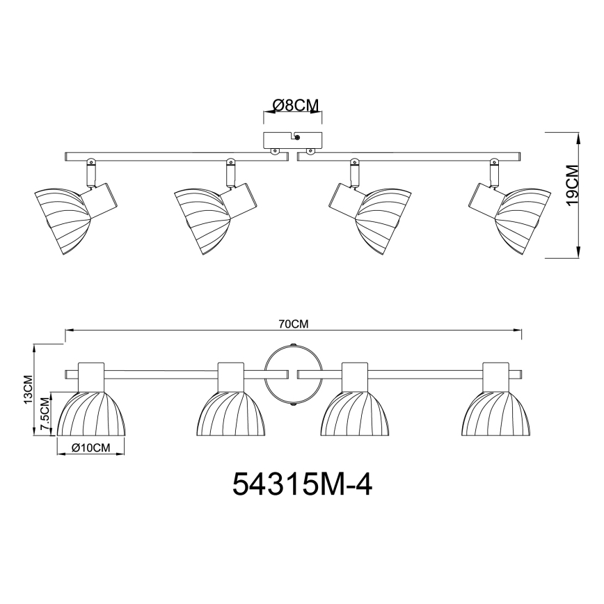 Globo - Kohtvalgusti 4xE14/40W/230V kuldne