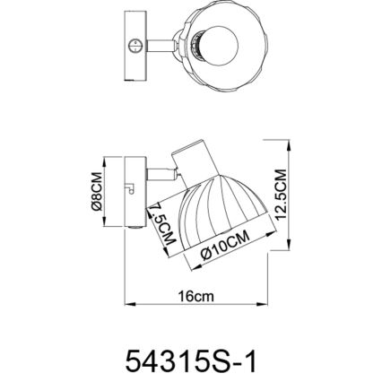 Globo - Kohtvalgusti seinale 1xE14/40W/230V must