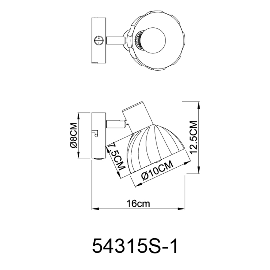 Globo - Kohtvalgusti seinale 1xE14/40W/230V must