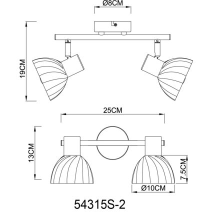 Globo - Kohtvalgusti 2xE14/40W/230V must