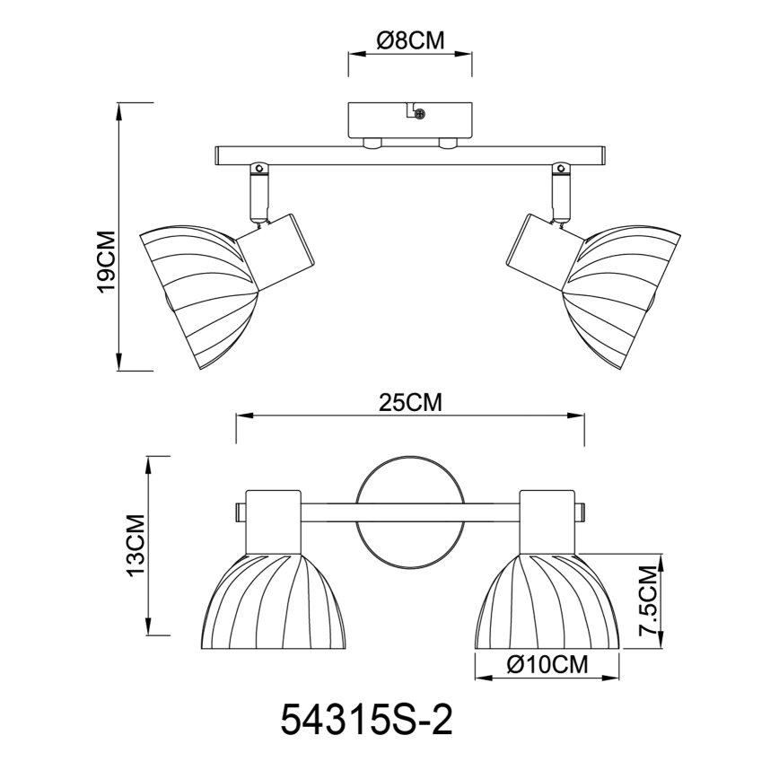 Globo - Kohtvalgusti 2xE14/40W/230V must