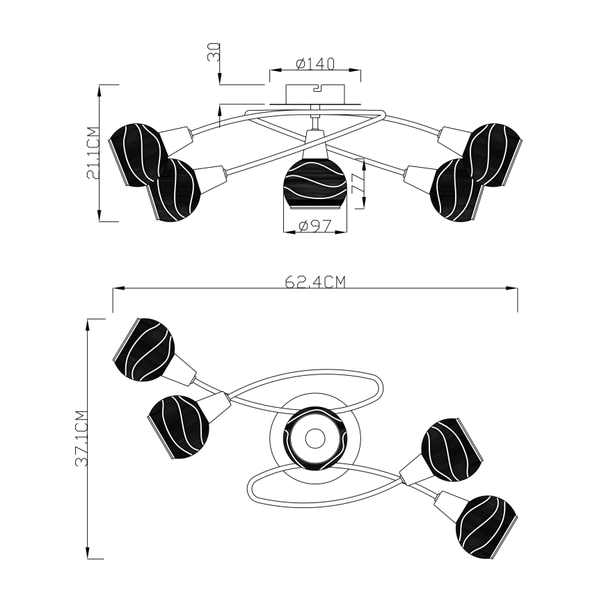 Globo - LED Kohtvalgusti 5xE14/4W/230V