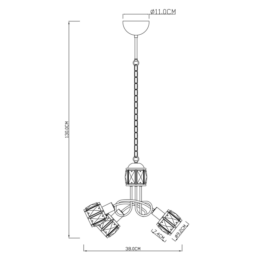 Globo - LED Lühter 3xE14/40W/230V + LED/5W