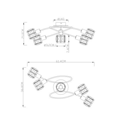 Globo - Pinnale kinnitatav lühter 5xE14/40W/230V