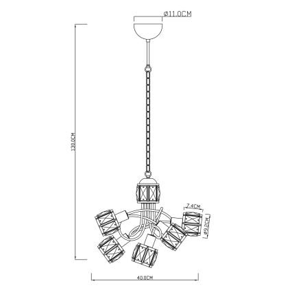 Globo - LED Lühter 5xE14/40W/230V + LED/5W