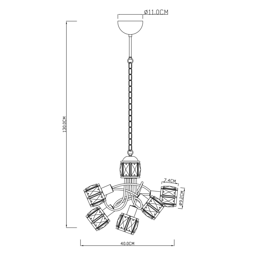 Globo - LED Lühter 5xE14/40W/230V + LED/5W