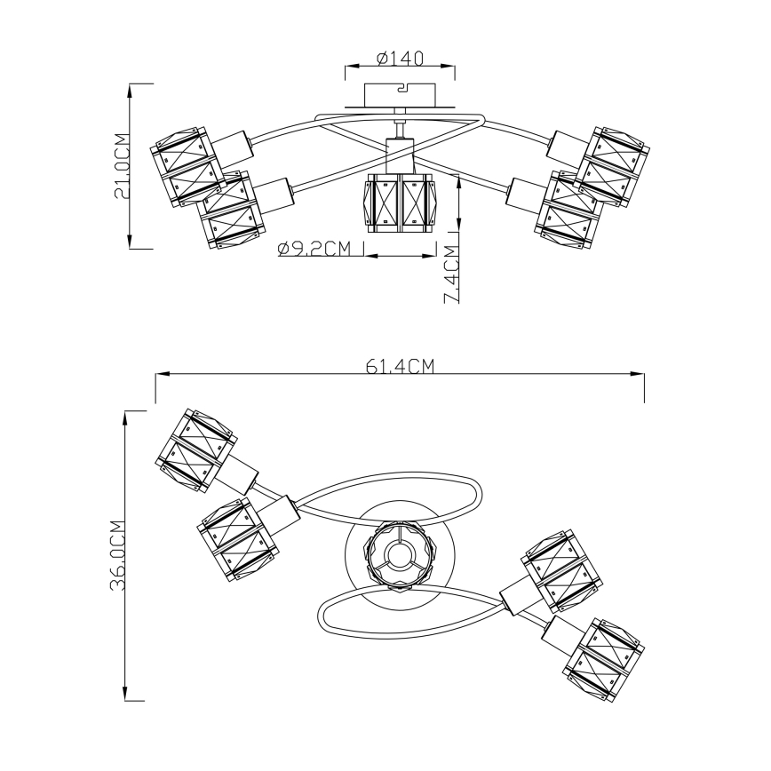 Globo - Kinnitatav lühter 5xE14/40W/230V