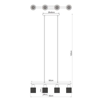 Globo - Kaabliga riputatud lühter 4xE14/25W/230V