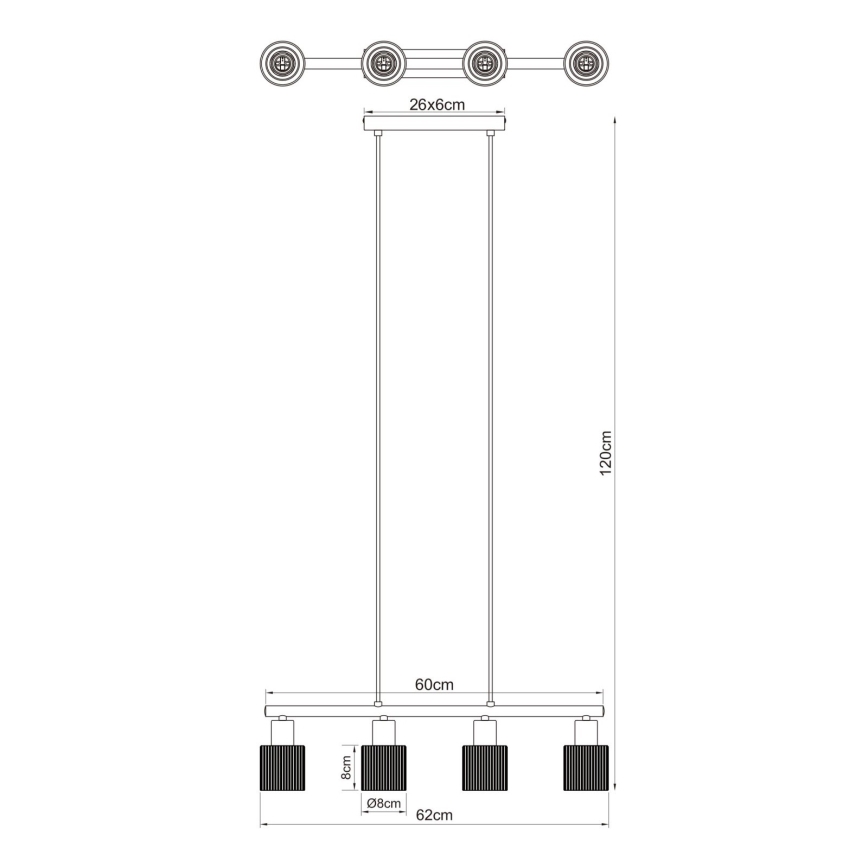 Globo - Kaabliga riputatud lühter 4xE14/25W/230V