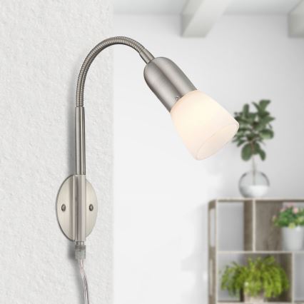 Globo - Paindlik väike lamp 1xE14/40W/230V matt kroom