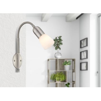 Globo - Paindlik väike lamp 1xE14/40W/230V matt kroom