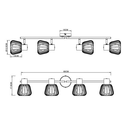 Globo - Spottvalgusti 4xE27/40W/230V