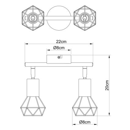 Globo 548 - Kohtvalgusti 2xE14/40W/230V