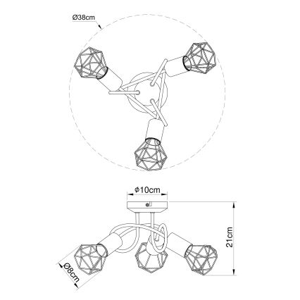 Globo - Kinnitatav lühter 3xE14/40W/230V