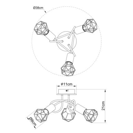 Globo - Pinnale kinnitatav lühter 3xE14/40W/230V