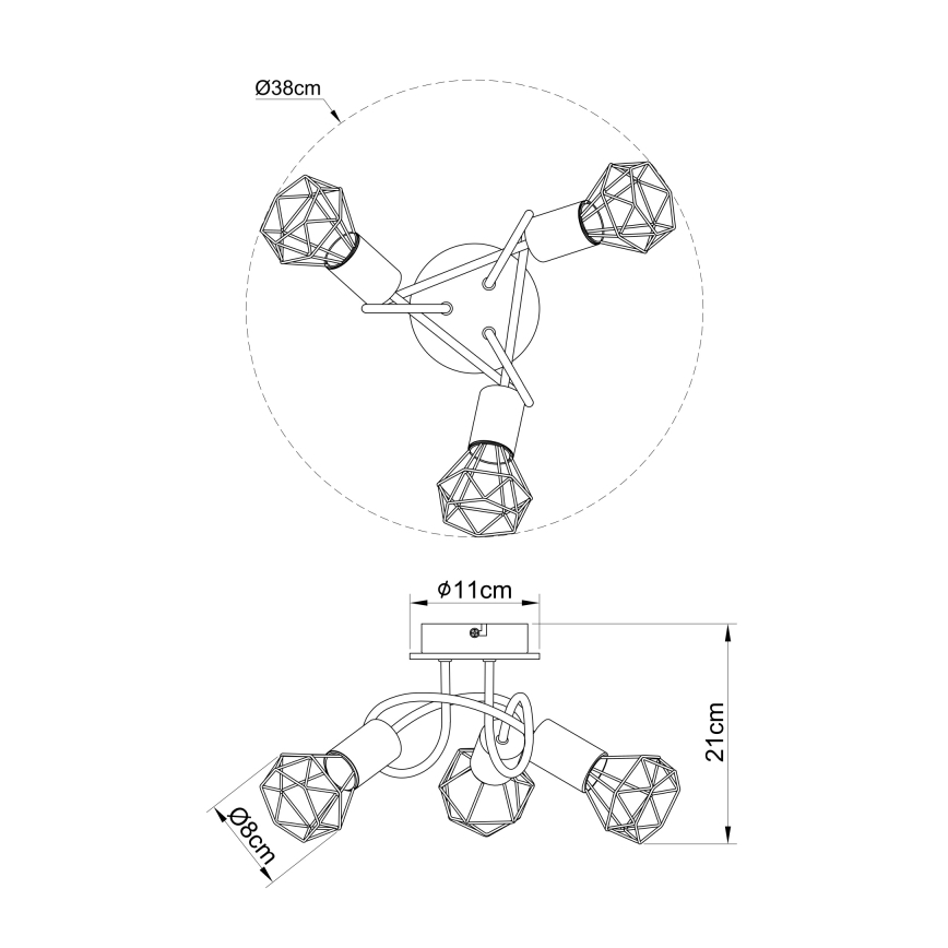 Globo - Pinnale kinnitatav lühter 3xE14/40W/230V