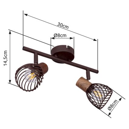 Globo 54817-2 - Kohtvalgusti ISABELLE 2xE14/40W/230V