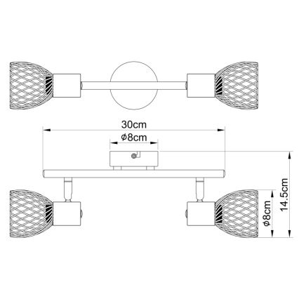 Globo 54817-2 - Kohtvalgusti ISABELLE 2xE14/40W/230V