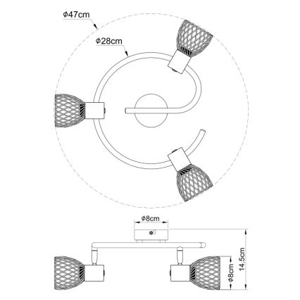 Globo 54817-3 - Kohtvalgusti ISABELLE 3xE14/40W/230V