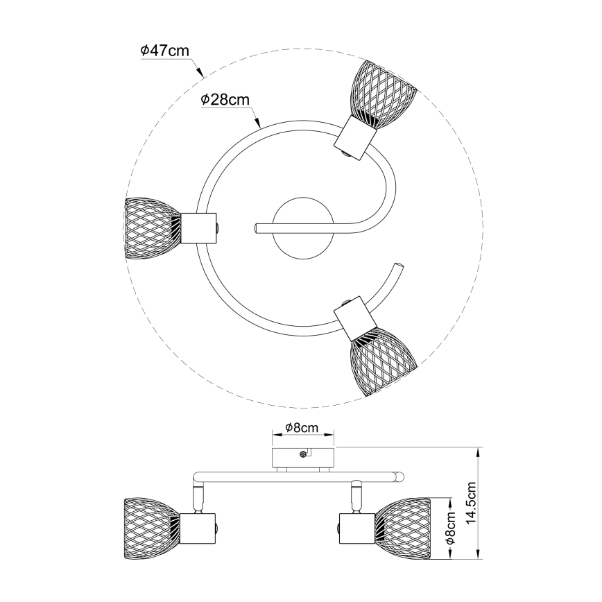 Globo 54817-3 - Kohtvalgusti ISABELLE 3xE14/40W/230V