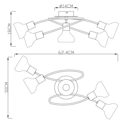 Globo - Kinnitatav lühter 5xE14/40W/230V