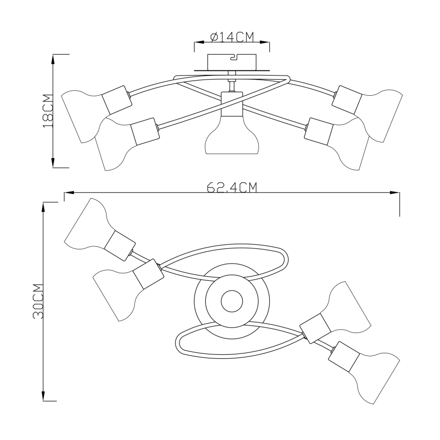 Globo - Kinnitatav lühter 5xE14/40W/230V