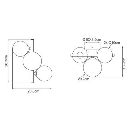 Globo - LED Pinnale kinnitatav lühter RIHA 3xG9/3,5W/230V
