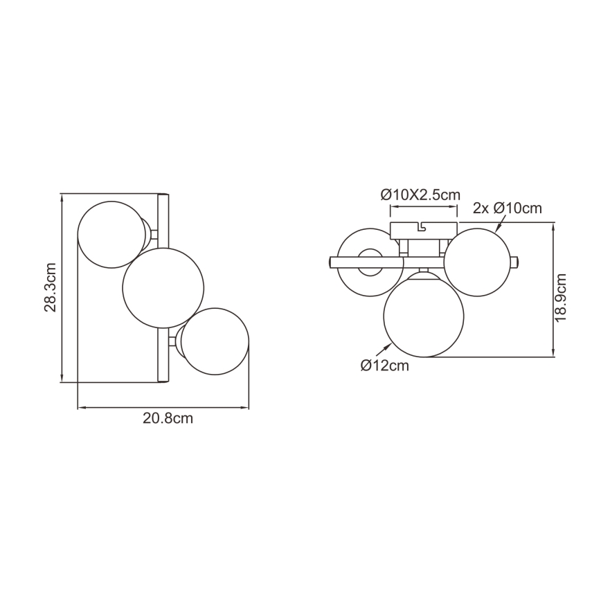 Globo - LED Pinnale kinnitatav lühter RIHA 3xG9/3,5W/230V
