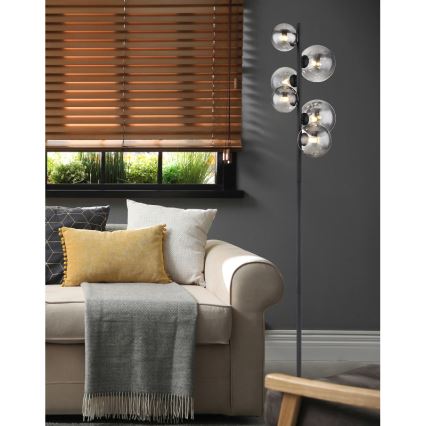 Globo - LED Põrandalamp 6xG9/3,5W/230V suitsune/must