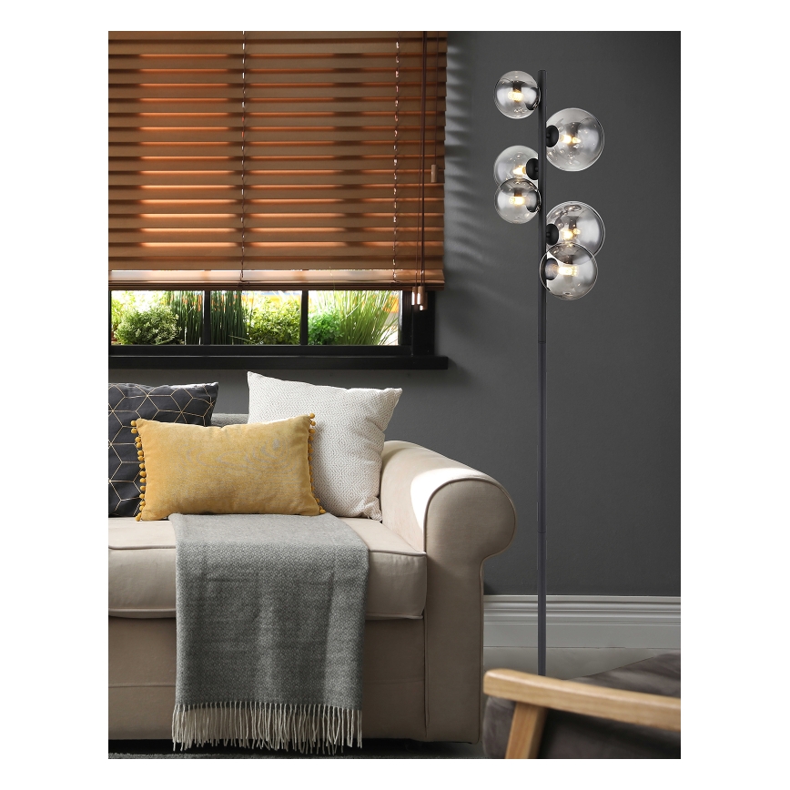 Globo - LED Põrandalamp 6xG9/3,5W/230V suitsune/must