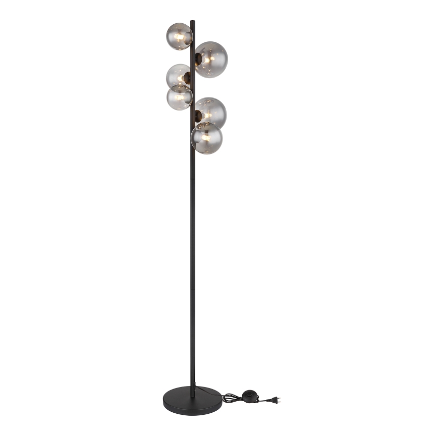 Globo - LED Põrandalamp 6xG9/3,5W/230V suitsune/must