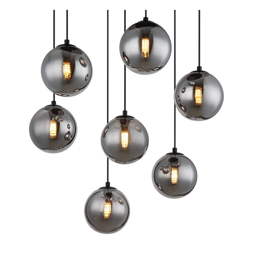 Globo - LED Lühter 7xG9/3,5W/230V suitsune/must