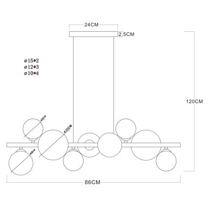 Globo 56133-9H - LED Lühter RIHA 9xG9/3W/230V