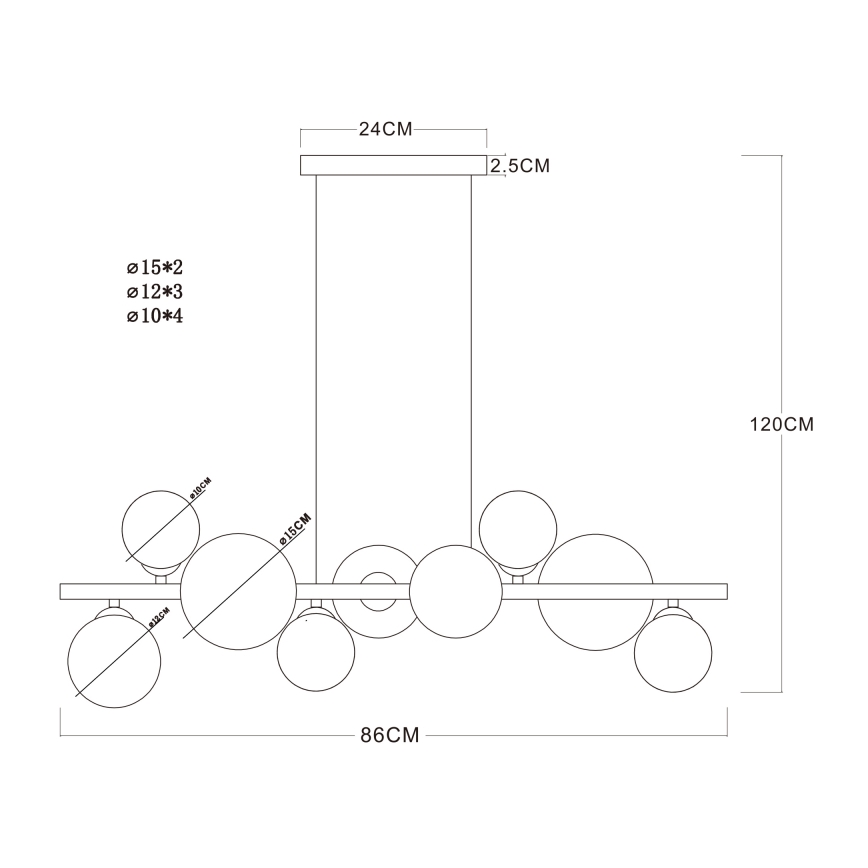 Globo 56133-9H - LED Lühter RIHA 9xG9/3W/230V