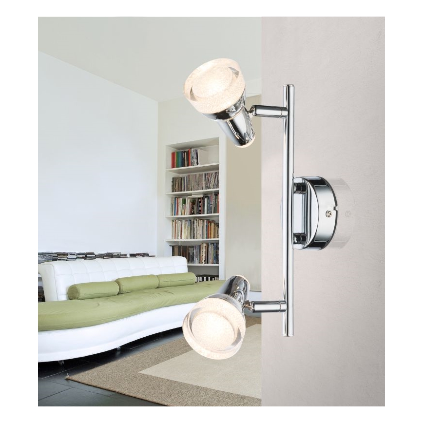 Globo - LED Kohtvalgusti 2xLED/4W/230V läikiv kroom