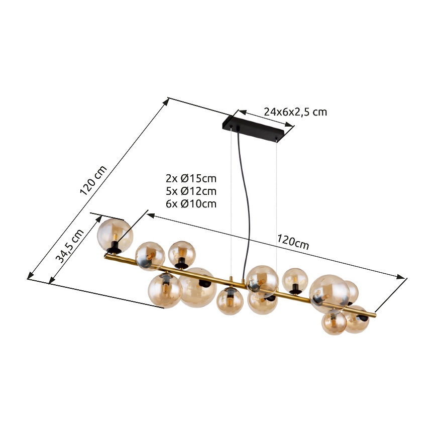 Globo - LED Lühter 13xG9/3,5W/230V suitsune/pruun