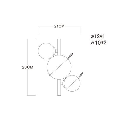 Globo - LED Pinnale kinnitatav lühter RIHA 3xG9/3,5W/230V messing