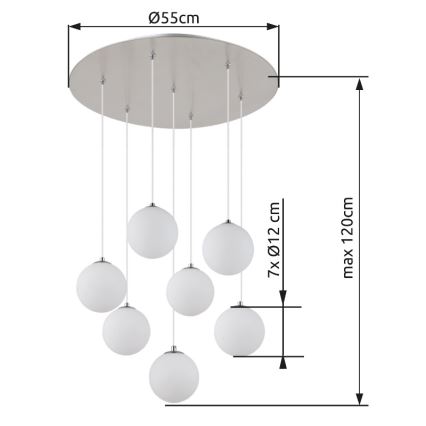 Globo - LED Lühter 7xG9/3,5W/230V valge