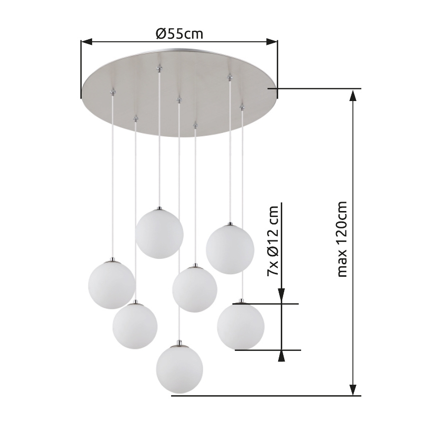 Globo - LED Lühter 7xG9/3,5W/230V valge